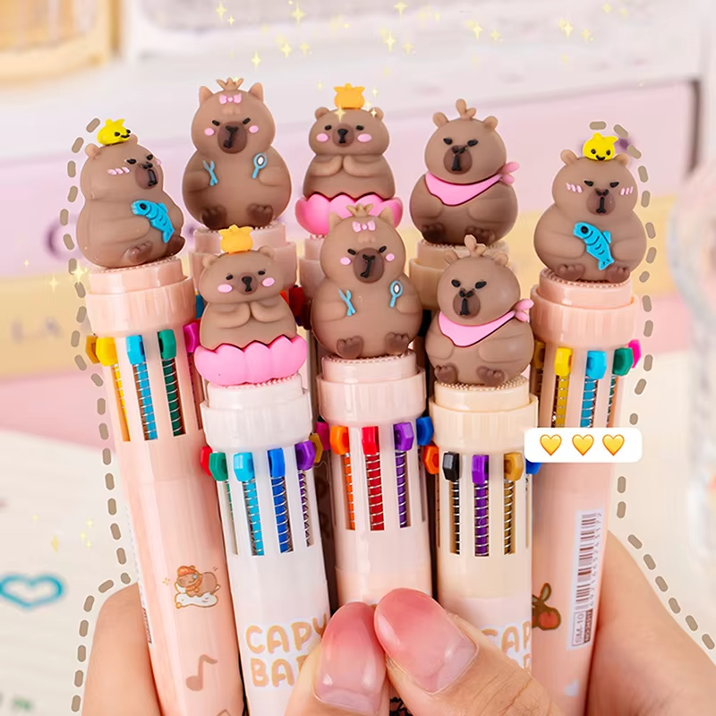 With 10 colors, the 0.5mm Capybara Ballpoint Pen Set is a set of pens that will bring an element of fun and creativity to note and to-do lists
