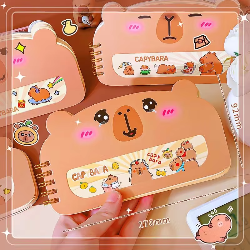 This capybara notebook cover is a particular choice for office accessories that have style, charm, and everyday function to enhance workstation and school supplies