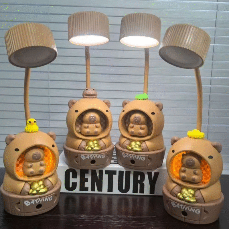 As part of our newest collection of lamps is the New ABS Capybara Lamp with Pencil Sharpener and USB Rechargeable LED Desk Lamp for Students' Eye Protection at Night.