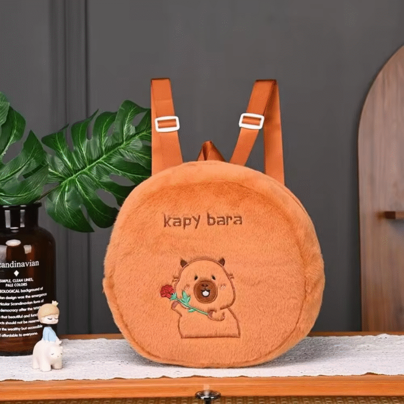 Large Capacity Fluffy Plush Capybara Bag in Storage Knapsack Capybara Plush Toy Backpack Capibala Soft School Bag for Young Girl - Image 6