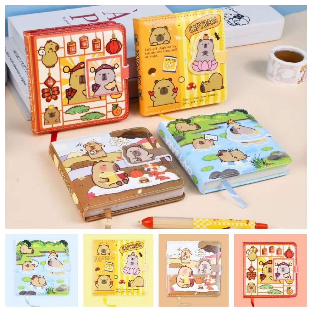 Sketchbook Capybara Drawing Book Notepads with Hand Ledger Capibara Magnetic Snap Portable Pocket Painting Paper