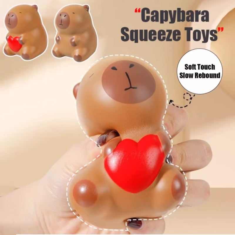 Stress Relief Capybara Squeeze Toy MoGo Slo Rebound Capybara Fidget Toy Home Decor - Image 3