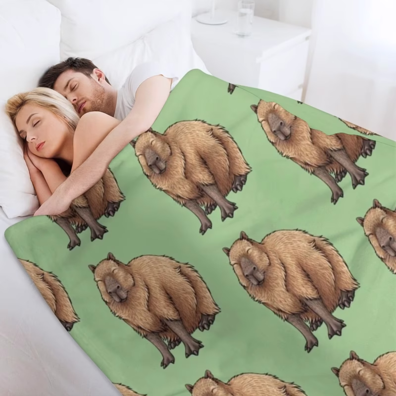 Travel Personalized Capybara Throw BlanketsWarm Winter Large Blankets - Image 2