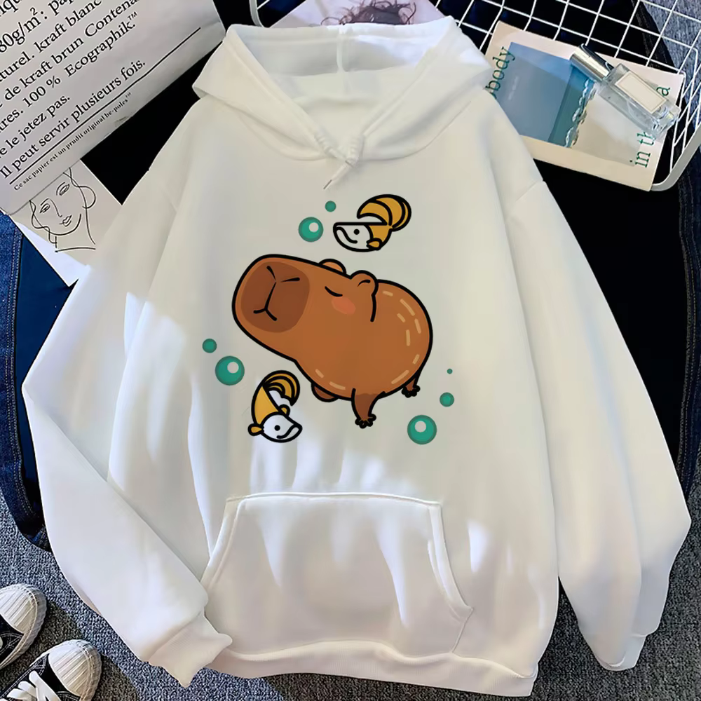 The capybara hoodie has the anime Harajuku design soft/athleisure pullover and the Harajuku Teen hoddie hoddie and is also printed with a soft stretchable fabric.