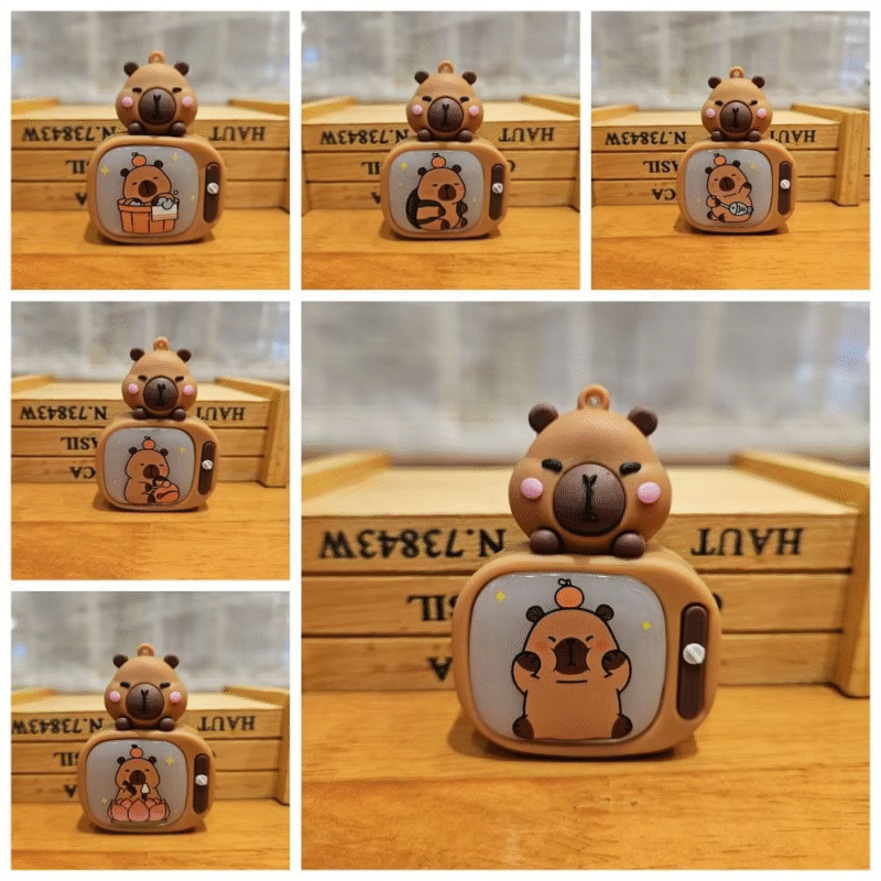 TV Fashion Luminous Capybara Ornaments The Lotus Backpack Plastic Capybara Light Decor Night Light Adorable Animal Ornaments for Both Sexes