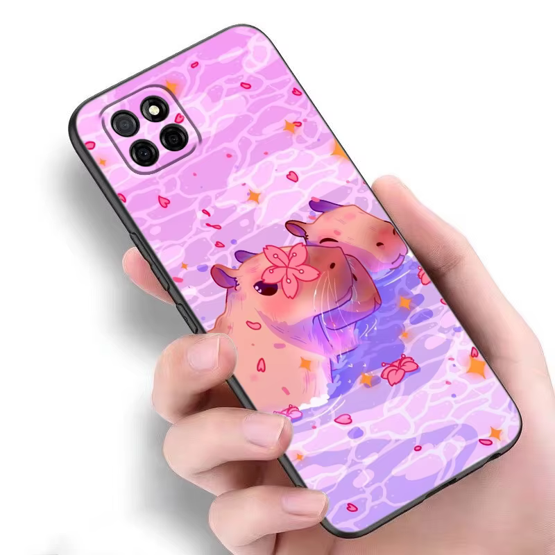 The charming phone case is doused with personality and enhances the user's device with the help of Presentation of the funny cartoon capybara - Image 4