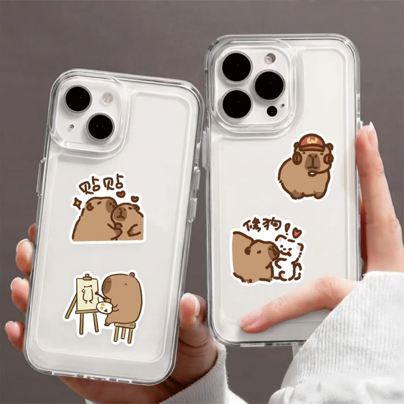 Each 100 piece set includes cartoon capybara PVC graffiti stickers great for enhancing creativity and self expression. - Image 3