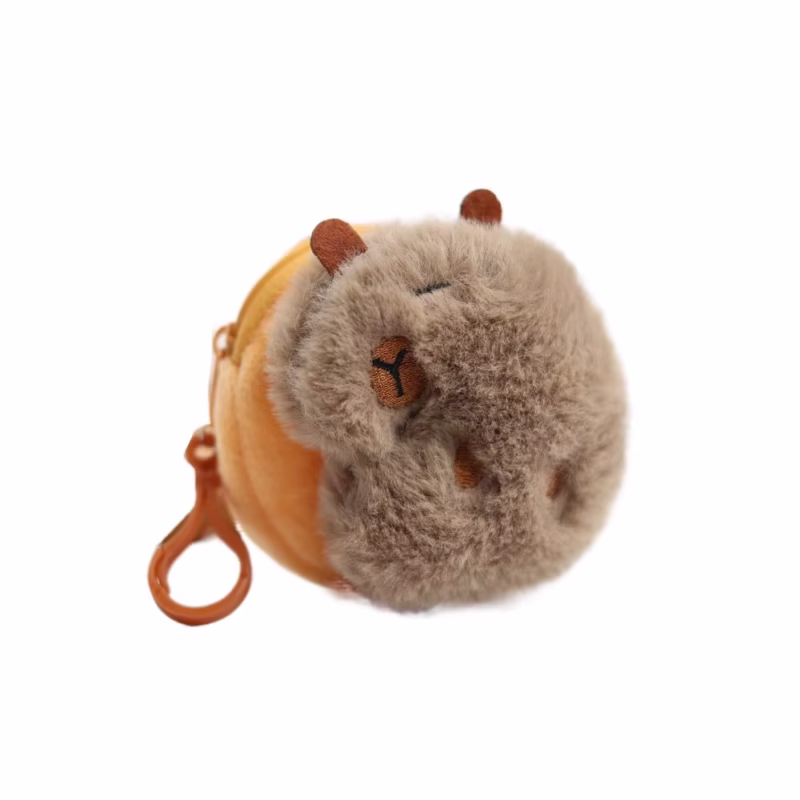 This Funny Coin Purse Zipper Mini Capybara Purse Bag belongs to the category of cute cartoon animal items and practical accessories - Image 2