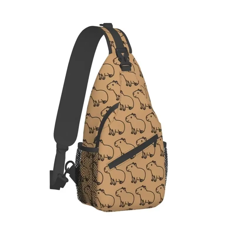 For hiking and travel: Men’s Custom Animal Shoulder Crossbody Backpack with Capybara Sling Chest Bag - Image 3