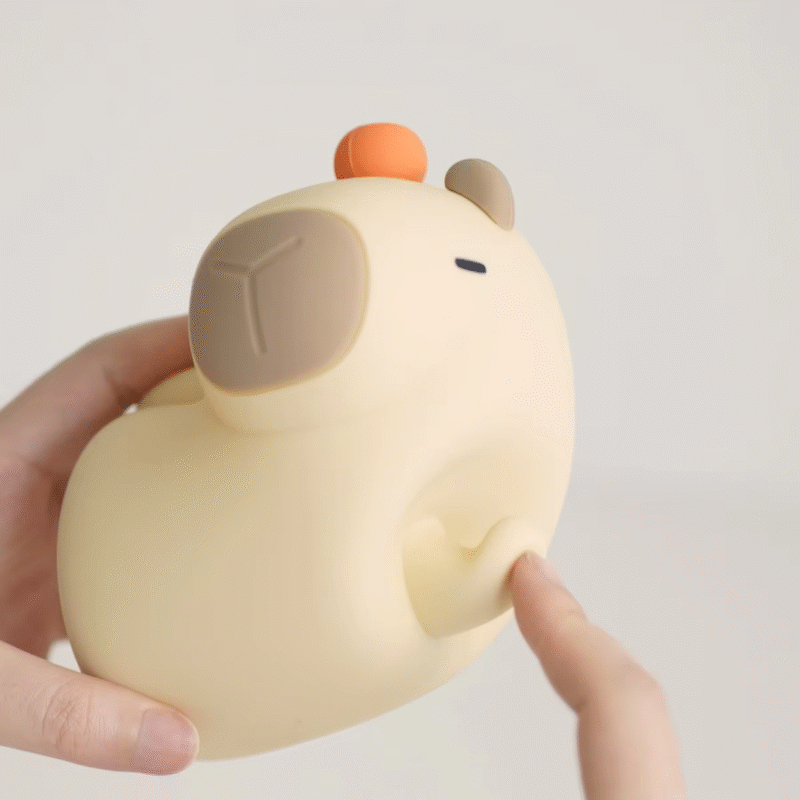This new style capybara night light is USB rechargeable and has a cute animal design bedside light that can serve as a decoration for Christmas and other holidays. Adorable Warm Silicone Lamp - Image 3