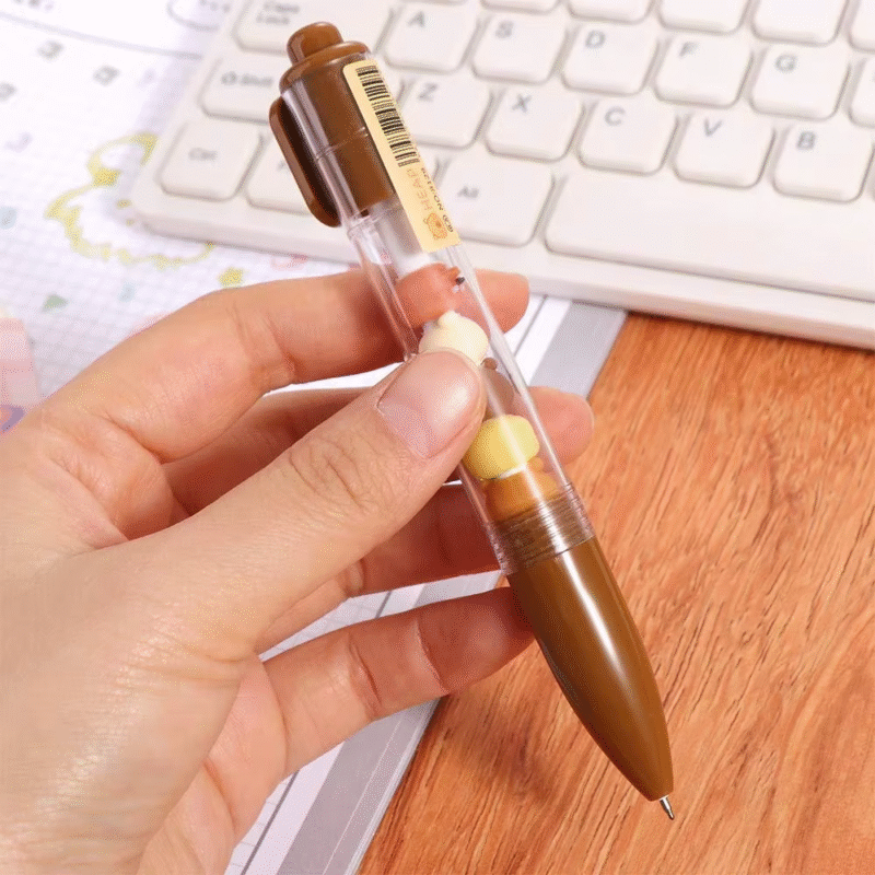Innovative Capybara Gel Pen Writing Writing Pen with Beautiful Beads, Kawaii Black Ink, 0.5mm Gel Pen School - Image 4