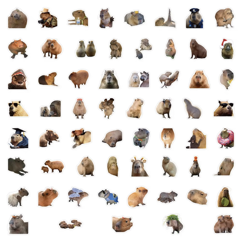 People that appreciate and love funny charming magic will appreciate the wonderful splices of gleefully funny animal decals designed in the Funny Capybara Stickers - Image 2