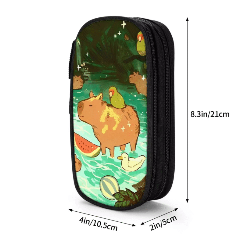 The Adorable Capybara Pencil Case also functions as a pencil cover and showcases whimsical pencil covers. Each whimsical pencil cover adds a creative touch and livens up a pencil case - Image 3