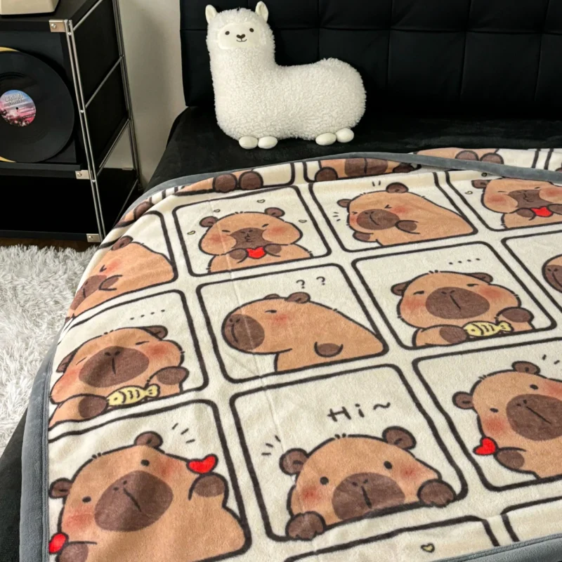 YanYangTian's Adorable Capybara design thin blanket sofa cover bedding new 2025 is wonderful, functional