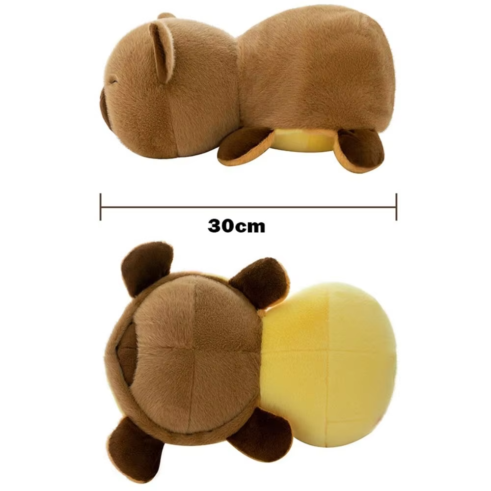 A delightful two-in-one plush toy, The R6FD Long Lasting Double Sided Stuffed Capybara Plush Toy (30 cm) has capybara and a soft bee plush toy on the other side - Image 3