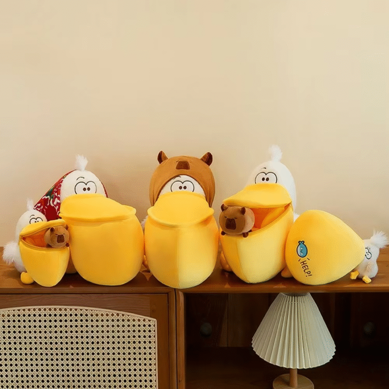 Pelican Capybara Plush Toy PP Cotton Cartoon Capibara Lovingly Adorable Capybara Plush Doll Home D 38 cor Birthday Present - Image 3