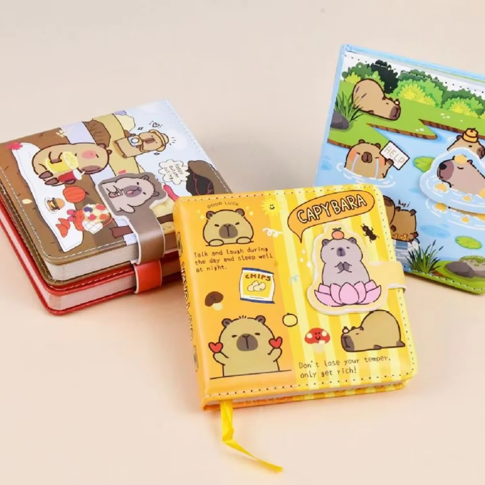 Sketchbook Capybara Drawing Book Notepads with Hand Ledger Capibara Magnetic Snap Portable Pocket Painting Paper - Image 2