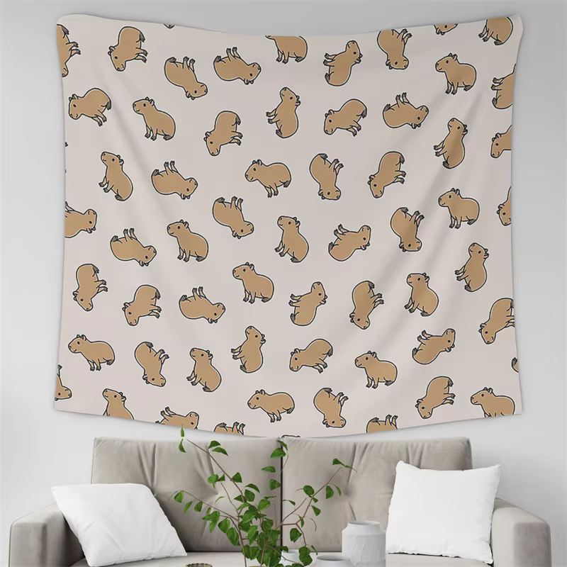 With the blend of internet humor, animal energy, and empowerment that comes with the Girlboss Capybara Tapestry Wall Hanging