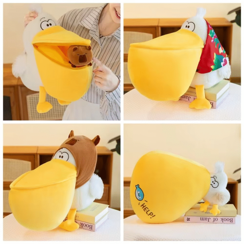 Pelican Capybara Plush Toy PP Cotton Cartoon Capibara Lovingly Adorable Capybara Plush Doll Home D 38 cor Birthday Present - Image 2