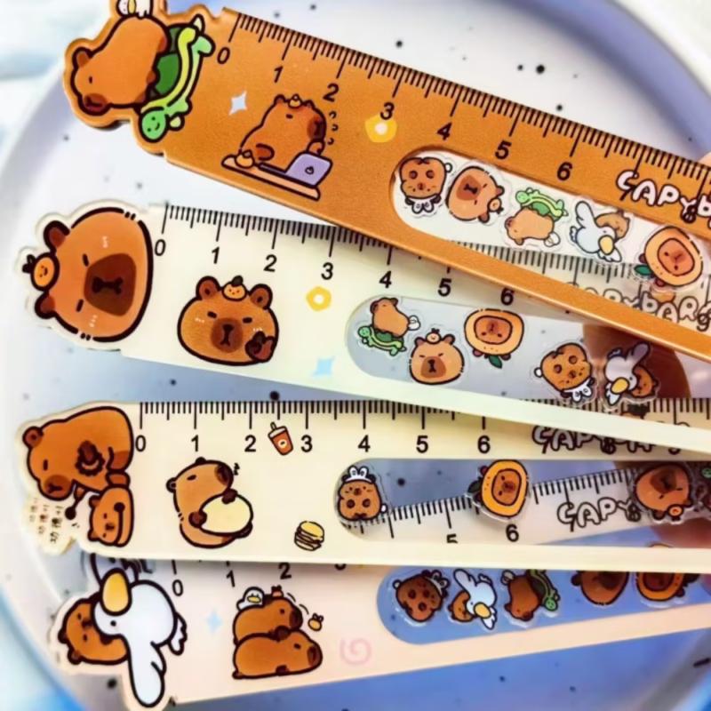 Ruler Swaying ToyKawaii Student Straight Ruler Funny Cartoon Math Drawing Ruler Fidget Toy