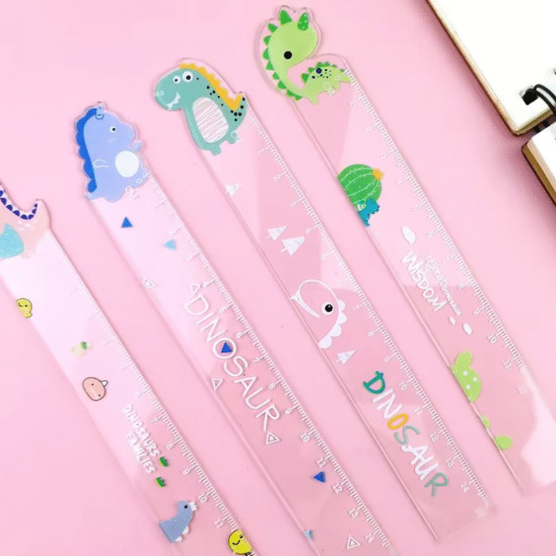 Accessories for Dinosaur Ruler Kawaii Student Rulers, DIY Drawing Tools, and Transparent Korean Cute Stationery 15cm. - Image 3