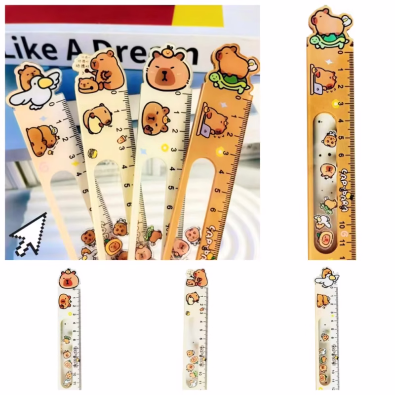 Ruler Swaying ToyKawaii Student Straight Ruler Funny Cartoon Math Drawing Ruler Fidget Toy - Image 2