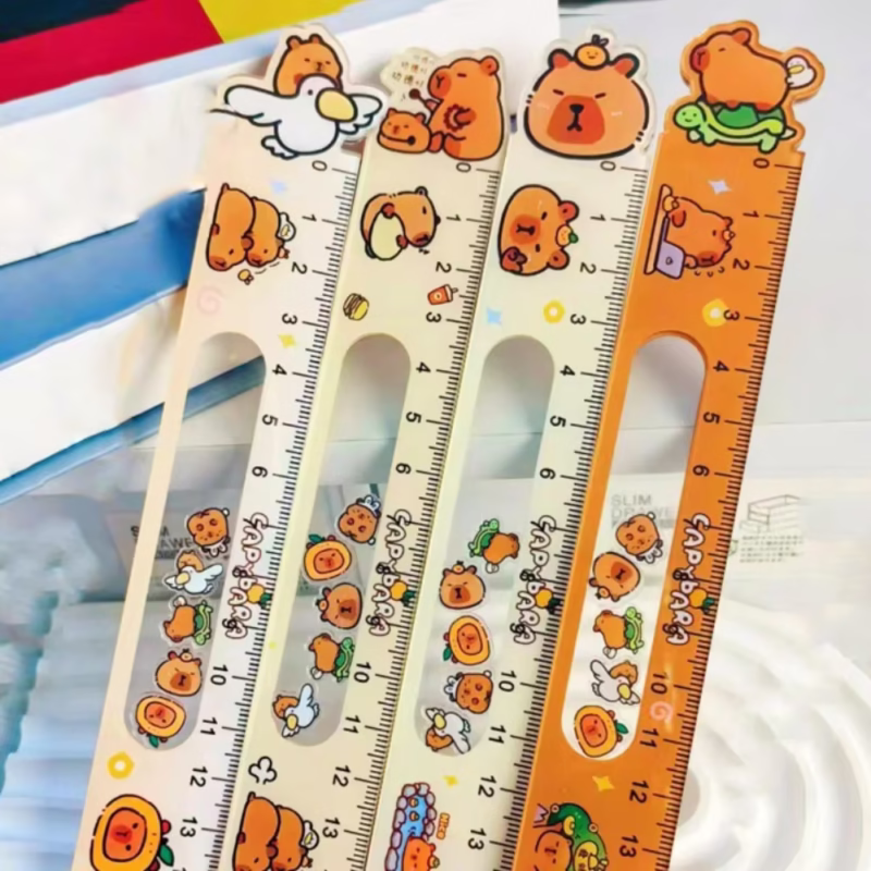 Ruler Swaying ToyKawaii Student Straight Ruler Funny Cartoon Math Drawing Ruler Fidget Toy - Image 3