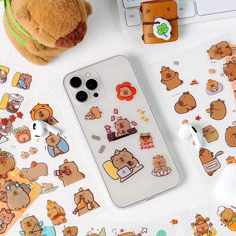 Kawaii Stationery Adorable Capybara Decals School Materials Diary Decorating Art Scrapbooking Journal Sketchbook Stickers