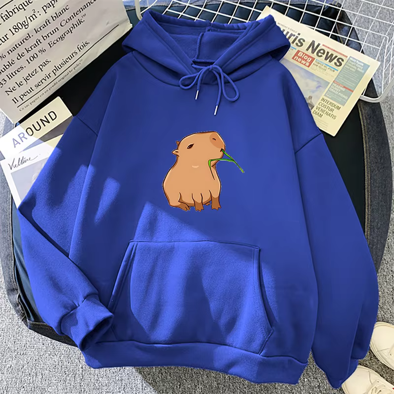 Funny Men’s and Women’s Capybara Print Hoodie Girls’ Unisex Fashion Harajuku Graphic Hooded Pullovers with Kawaii Cartoon Tops Sweatshirt.