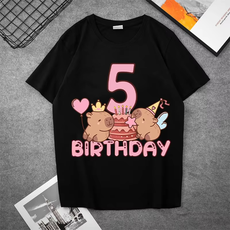 Shoulders down, the capybara cartoon top is a perfect witty summation for the piece for kids