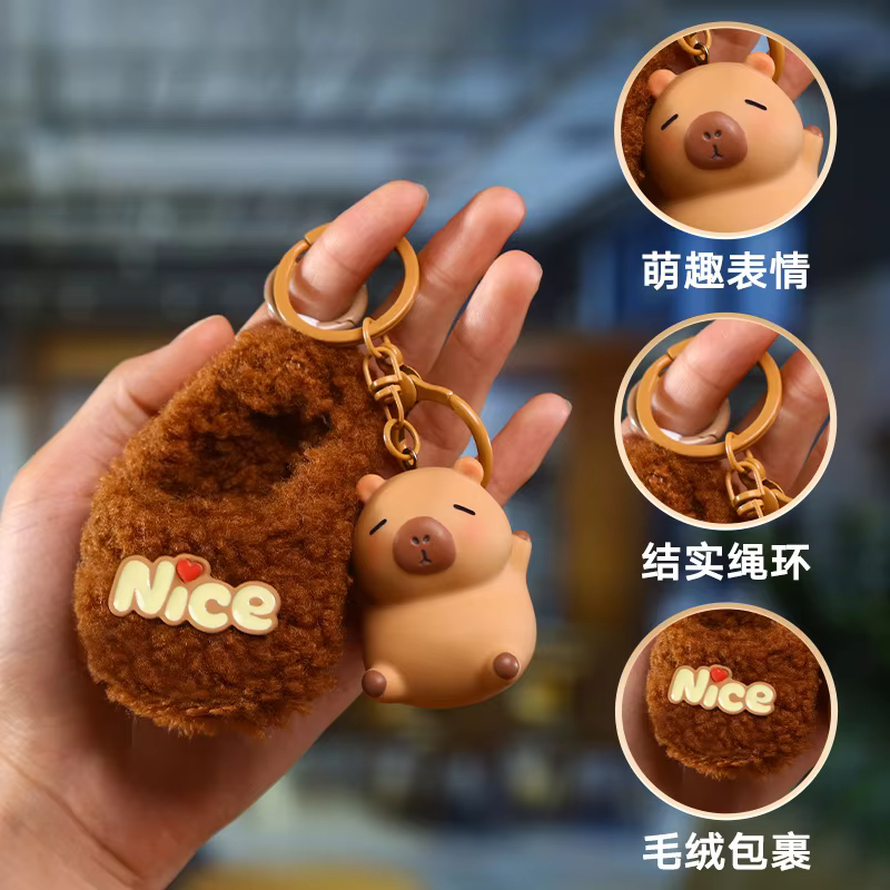 Unique Cartoon Capybara Soft Animal Keychain for Students' Backpack Pendant Ornaments as Gifts - Image 3