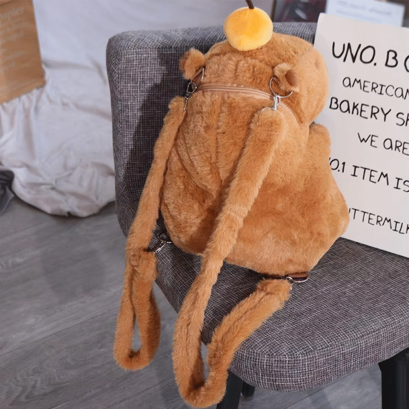 Large Capacity Cotton Plush Capybara Capybara Plush Backpack with Animal Cartoon Capybara Crossbody Bag - Image 7