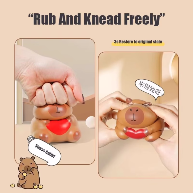 Stress Relief Capybara Squeeze Toy MoGo Slo Rebound Capybara Fidget Toy Home Decor - Image 2