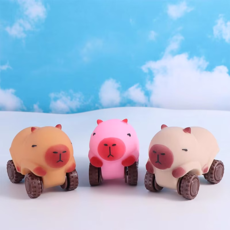 The Stretchable Toy is a capybara fidget toy with small wheels that allow it to combine rolling and popping action with fun - Image 2