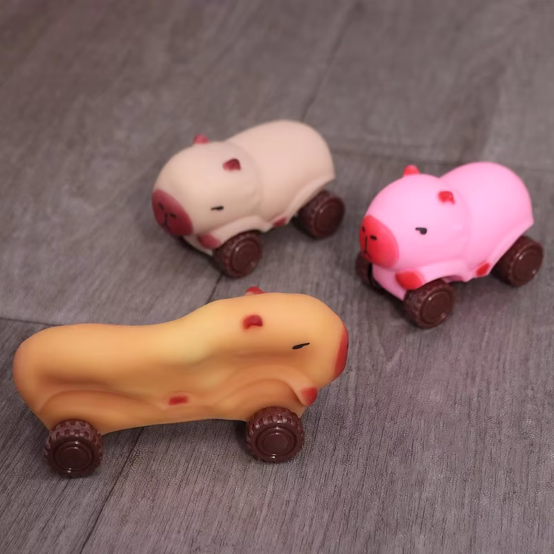The Stretchable Toy is a capybara fidget toy with small wheels that allow it to combine rolling and popping action with fun - Image 3