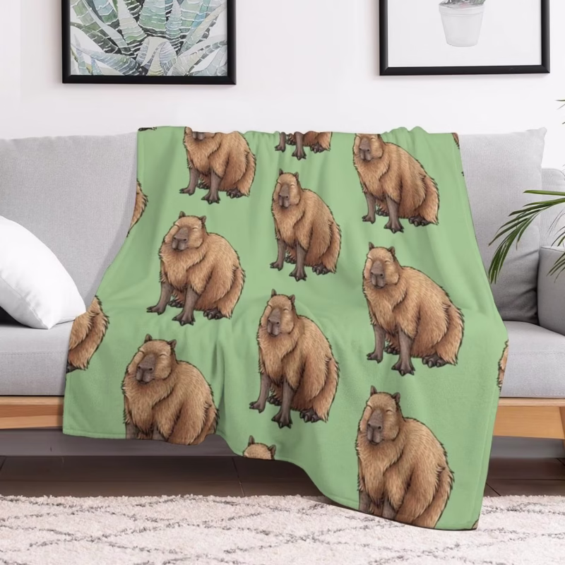 Travel Personalized Capybara Throw BlanketsWarm Winter Large Blankets - Image 3