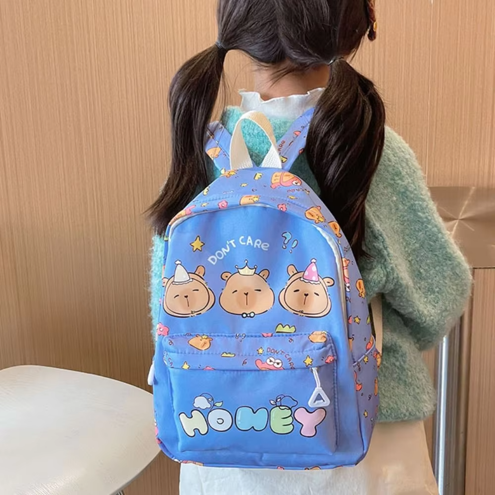 Kawaii Cartoon Capybara Lightweight Travel Backpack for Kindergarten Students with Big Capacity and Nylon Material in Fun Colors - Image 7