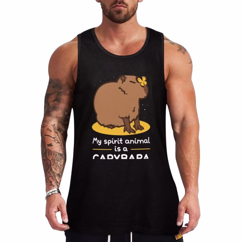 My spirit animal in all forms is a capybara, a tank top, and gym attire perfect for all summers. - Image 4