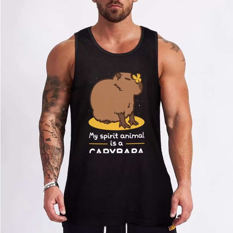 My spirit animal in all forms is a capybara, a tank top, and gym attire perfect for all summers. - Image 2